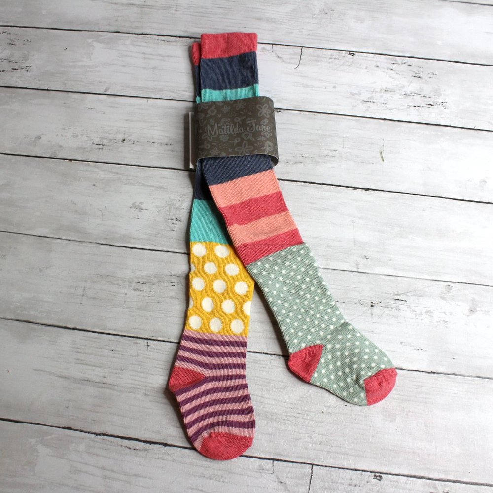 Matilda Jane Baby Girl's Sweater Tights Size 6-12 Months Be True Patchwork - Picture 4 of 6